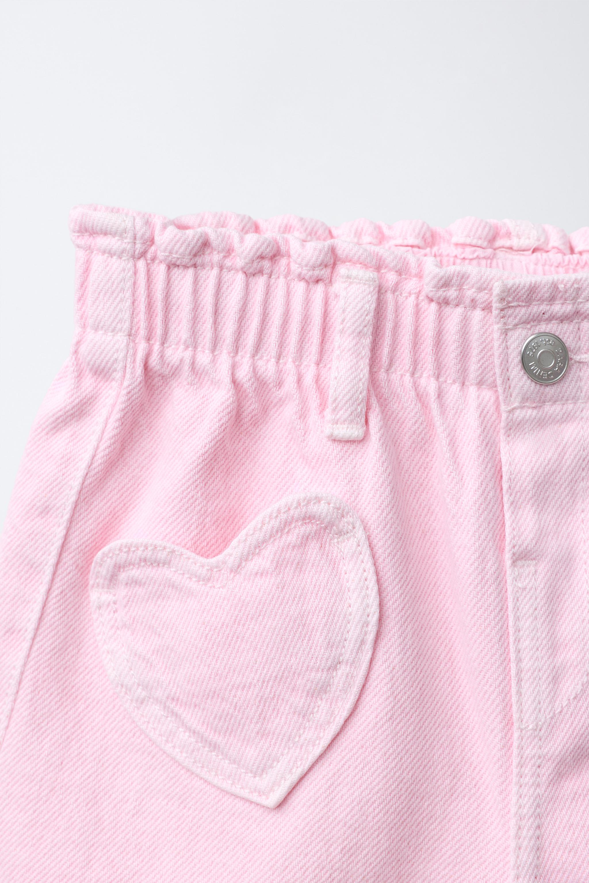 PANTALON SERGÉ BAGGY À POCHES CŒURS